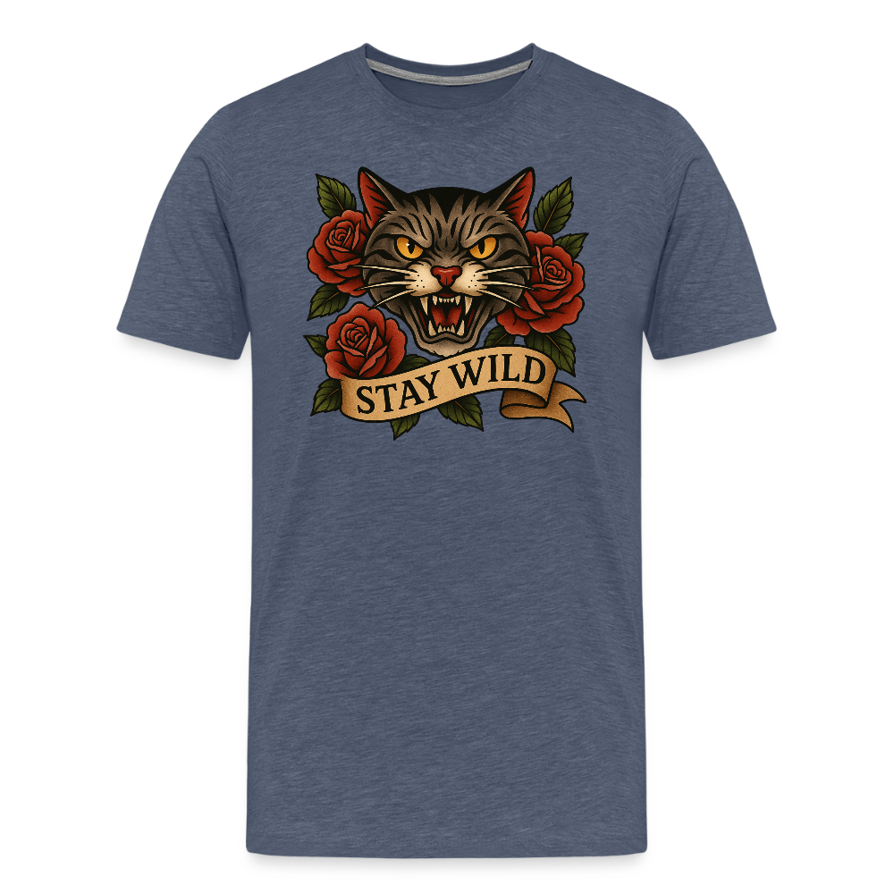 Männer Premium T-Shirt - Blau meliert