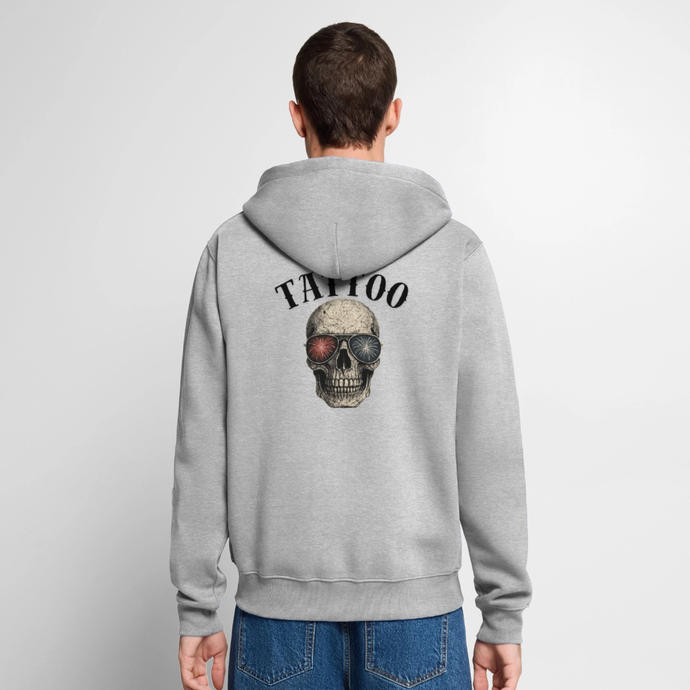 Männer Premium Kapuzenjacke - Grau meliert