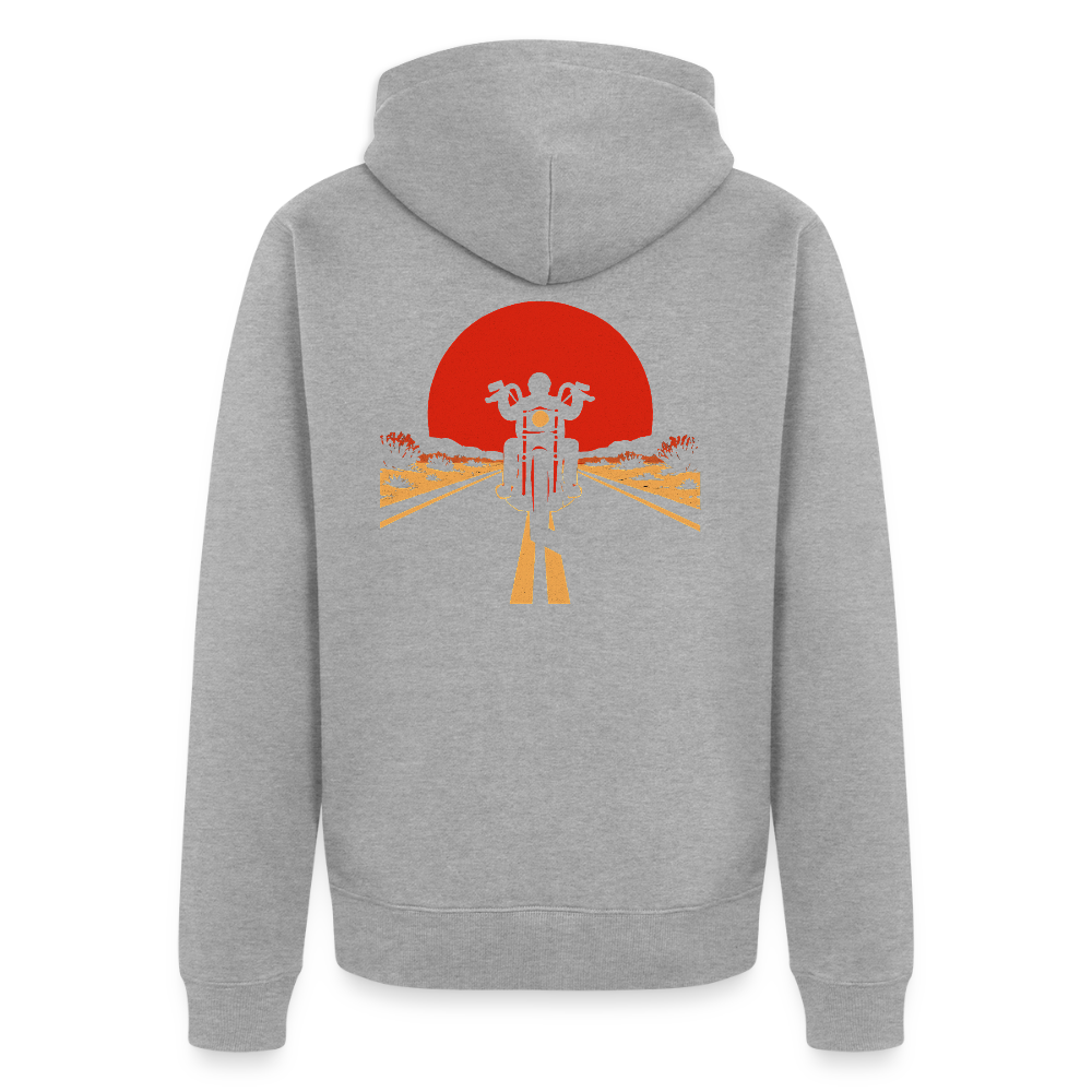 Männer Premium Kapuzenjacke - Grau meliert