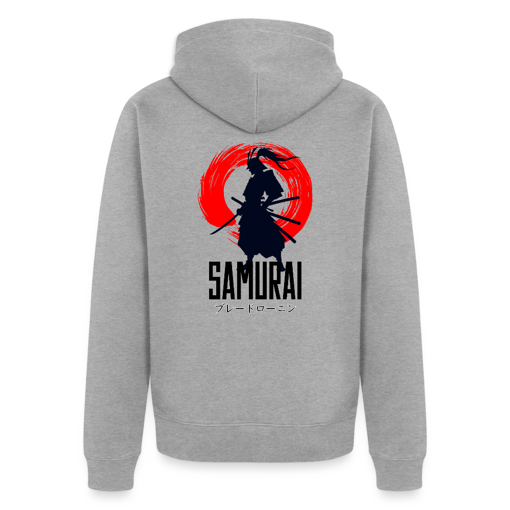 Männer Premium Kapuzenjacke - Grau meliert