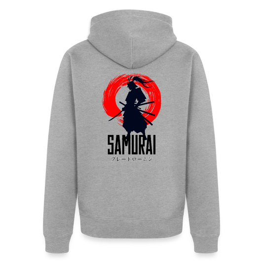 Männer Premium Kapuzenjacke - Grau meliert