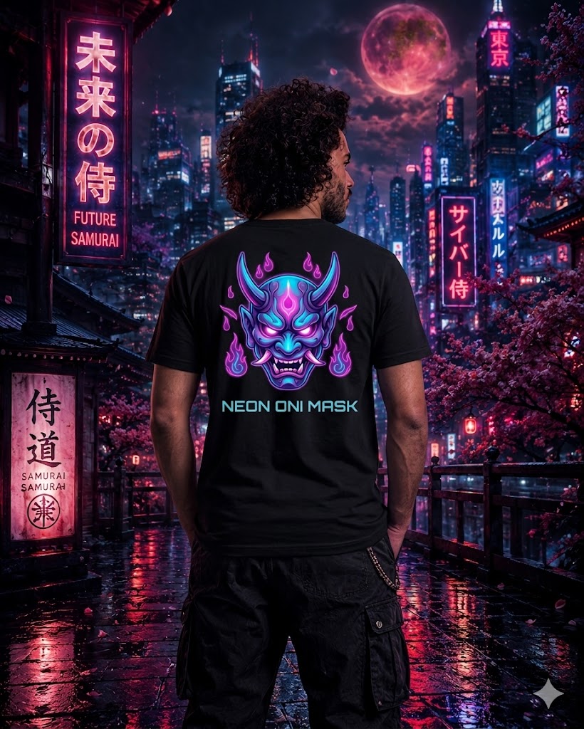Neon Oni Mask T-Shirt