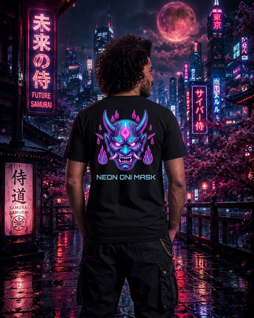 Neon Oni Mask T-Shirt